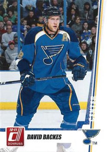 #114 David Backes - St. Louis Blues - 2010-11 Donruss Hockey