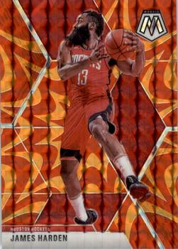 #114 James Harden - Houston Rockets - 2019-20 Panini Mosaic - Reactive Orange Basketball