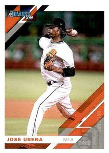 #114 Jose Urena - Miami Marlins - 2019 Donruss Baseball