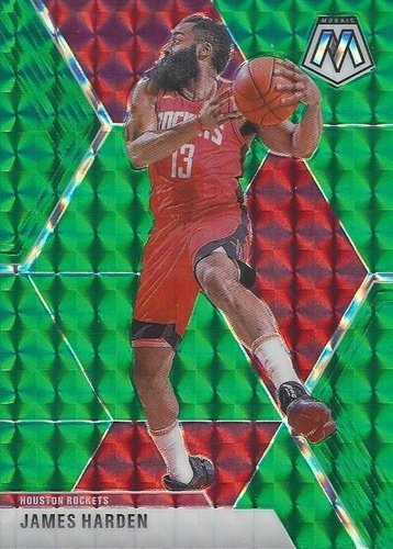 #114 James Harden - Houston Rockets - 2019-20 Panini Mosaic - Green Prizm Basketball