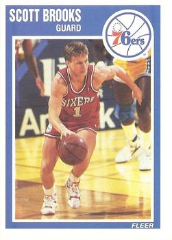 #114 Scott Brooks - Philadelphia 76ers - 1989-90 Fleer Basketball