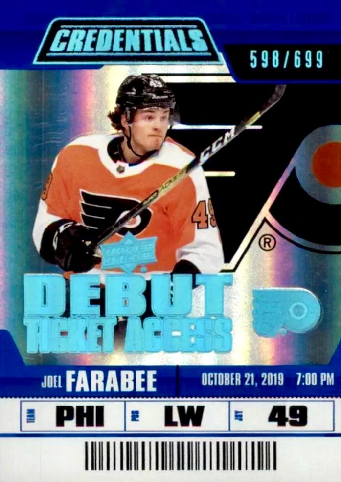 #114 Joel Farabee - Philadelphia Flyers - 2019-20 Upper Deck Credentials Hockey
