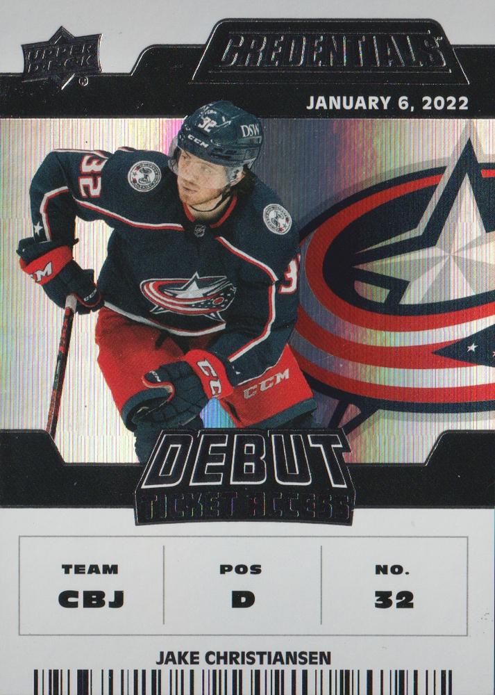 #114 Jake Christiansen - Columbus Blue Jackets - 2022-23 Upper Deck Credentials Hockey