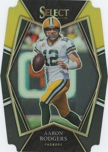 #114 Aaron Rodgers - Green Bay Packers - 2021 Panini Select - Black and Gold Prizm Die Cut Football