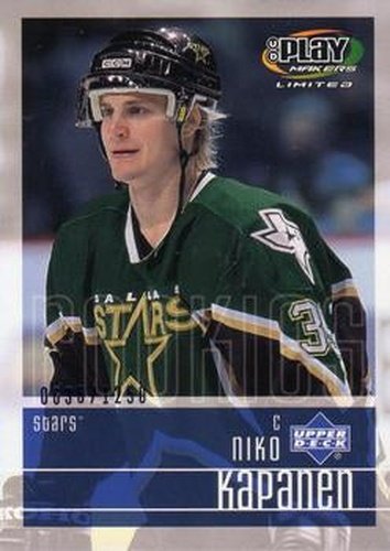 #114 Niko Kapanen - Dallas Stars - 2001-02 Upper Deck Playmakers Hockey