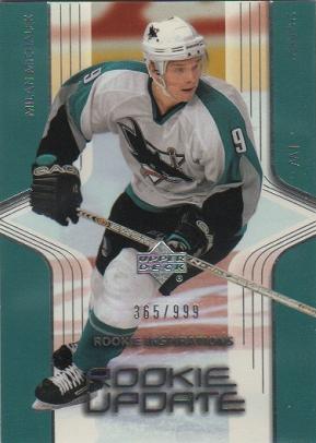 #115 Milan Michalek - San Jose Sharks - 2003-04 Upper Deck Rookie Update Hockey