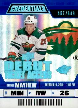 #115 Gerald Mayhew - Minnesota Wild - 2019-20 Upper Deck Credentials Hockey