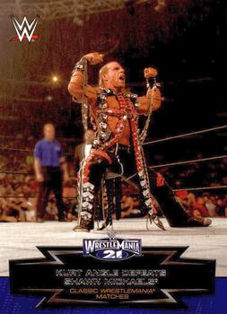 #21 Kurt Angle Defeats Shawn Michaels - 2015 Topps WWE Road to Wrestlemania - Classic WrestleMania Matches Wrestling