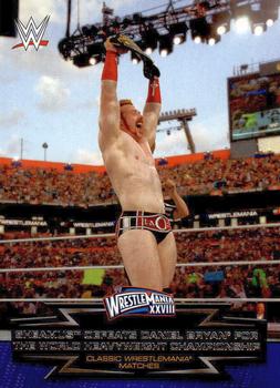 #28 Sheamus Defeats Daniel Bryan for the World Heavyweight Championship - 2015 Topps WWE Road to Wrestlemania - Classic WrestleMania Matches Wrestling