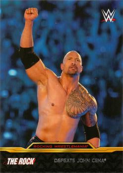 #7 Defeats John Cena - 2015 Topps WWE Road to Wrestlemania - The Rock Rocking WrestleMania Wrestling