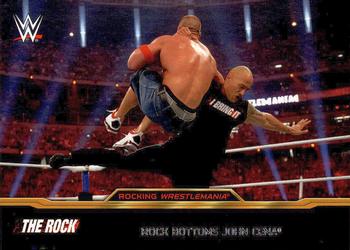 #6 Rock Bottoms John Cena - 2015 Topps WWE Road to Wrestlemania - The Rock Rocking WrestleMania Wrestling