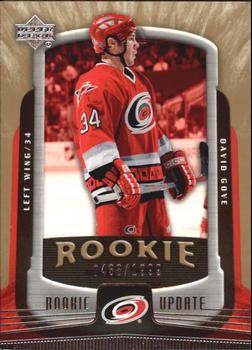 #116 David Gove - Carolina Hurricanes - 2005-06 Upper Deck Rookie Update Hockey