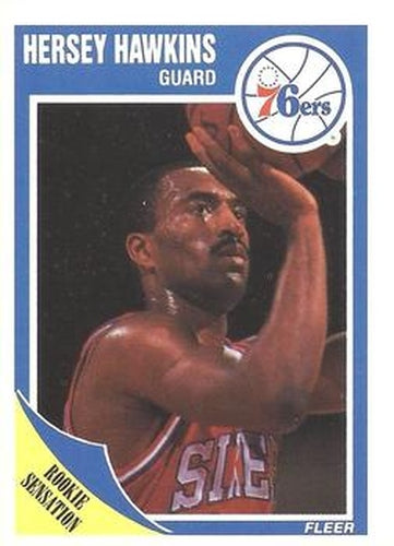 #117 Hersey Hawkins - Philadelphia 76ers - 1989-90 Fleer Basketball