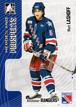 #117 Matt Lashoff - Kitchener Rangers - 2005-06 In The Game Heroes and Prospects Hockey