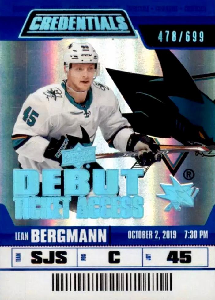 #117 Lean Bergmann - San Jose Sharks - 2019-20 Upper Deck Credentials Hockey