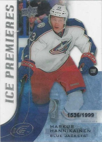 #117 - Markus Hannikainen - Columbus Blue Jackets - 2015-16 Upper Deck Ice Hockey