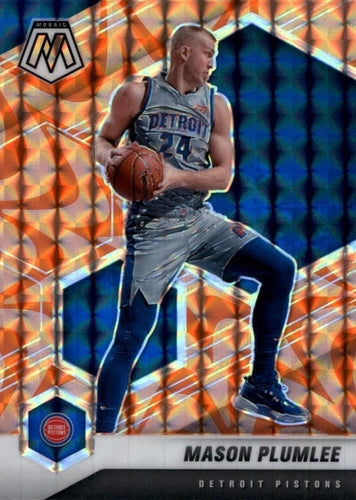#118 Mason Plumlee - Detroit Pistons - 2020-21 Panini Mosaic - Mosaic Reactive Orange Basketball