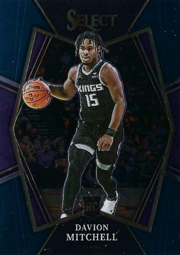#118 Davion Mitchell - Sacramento Kings - 2021-22 Panini Select - Blue Basketball