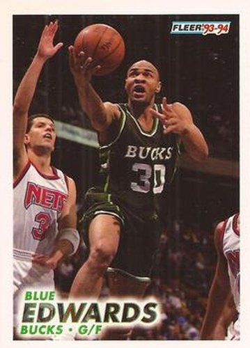 #118 Blue Edwards - Milwaukee Bucks - 1993-94 Fleer Basketball