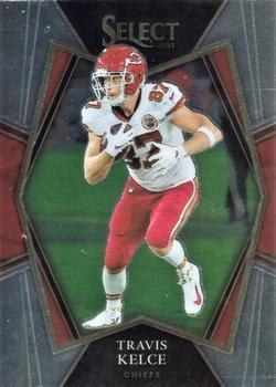 #118 Travis Kelce - Kansas City Chiefs - 2021 Panini Select - Black and Gold Prizm Die Cut Football