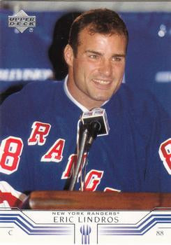 #118 Eric Lindros - New York Rangers - 2001-02 Upper Deck Hockey