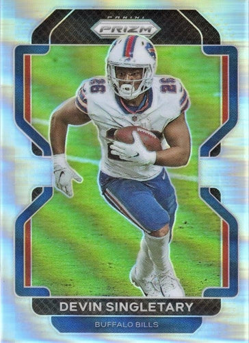 #118 Devin Singletary - Buffalo Bills - 2021 Panini Prizm - Silver Football
