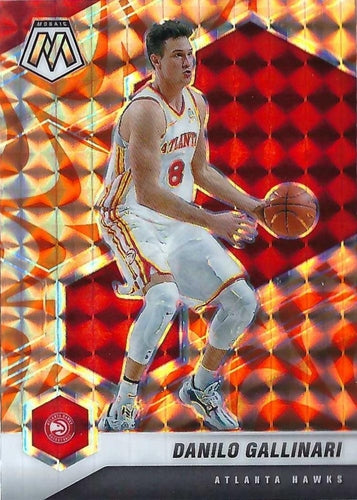 #119 Danilo Gallinari - Atlanta Hawks - 2020-21 Panini Mosaic - Mosaic Reactive Orange Basketball