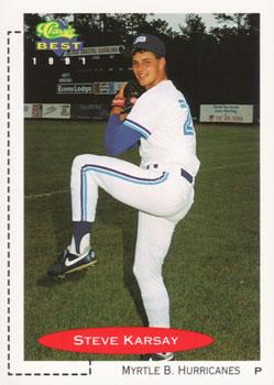 #119 Steve Karsay - Myrtle Beach Hurricanes - 1991 Classic Best Baseball