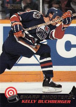 #11 Kelly Buchberger - Edmonton Oilers - 1992-93 Score Canadian - Sharp Shooters Hockey