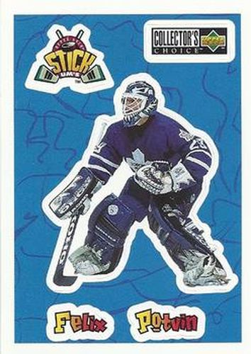 #S11 Felix Potvin - Toronto Maple Leafs - 1996-97 Collector's Choice - Stick-Ums Hockey