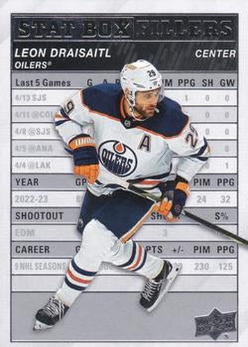 #SB-11 Leon Draisaitl - Edmonton Oilers - 2023-24 Upper Deck - Stat Box Fillers Hockey