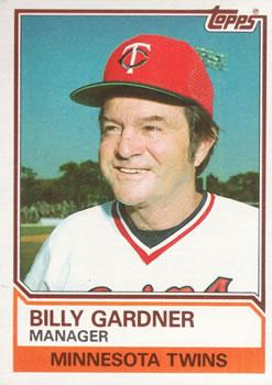 #11 Billy Gardner - Minnesota Twins - 1983 Topps Baseball