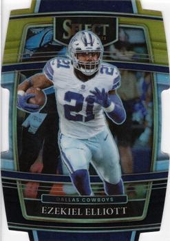 #11 Ezekiel Elliott - Dallas Cowboys - 2021 Panini Select - Black and Gold Prizm Die Cut Football