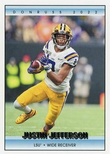 #11 Justin Jefferson - LSU Tigers - 2022 Panini Chronicles Draft Picks - Donruss Retro Football