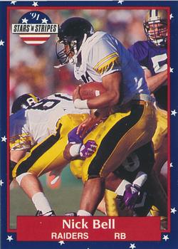 #120 Nick Bell - Los Angeles Raiders - 1991 Fleer Stars 'n Stripes Football