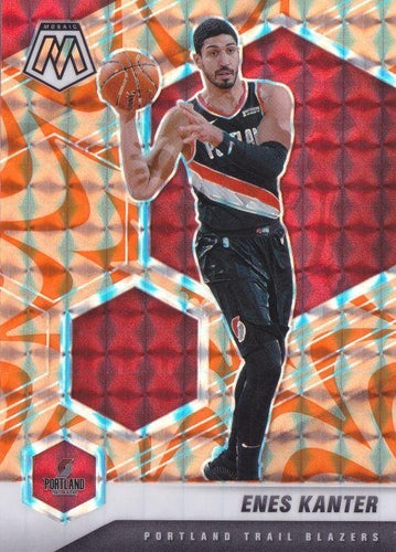#120 Enes Kanter - Portland Trail Blazers - 2020-21 Panini Mosaic - Mosaic Reactive Orange Basketball
