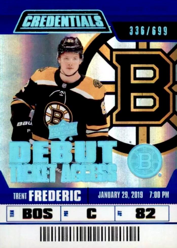 #120 Trent Frederic - Boston Bruins - 2019-20 Upper Deck Credentials Hockey