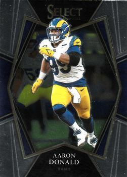 #120 Aaron Donald - Los Angeles Rams - 2021 Panini Select - Black and Gold Prizm Die Cut Football