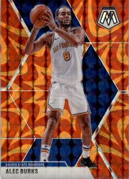 #120 Alec Burks - Golden State Warriors - 2019-20 Panini Mosaic - Reactive Orange Basketball