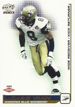 #120 LaDaris Vann - Winnipeg Blue Bombers - 2003 Pacific CFL Football