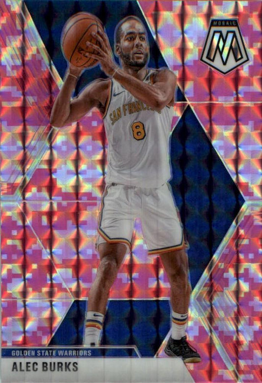 #120 Alec Burks - Golden State Warriors - 2019-20 Panini Mosaic - Camo Pink Basketball