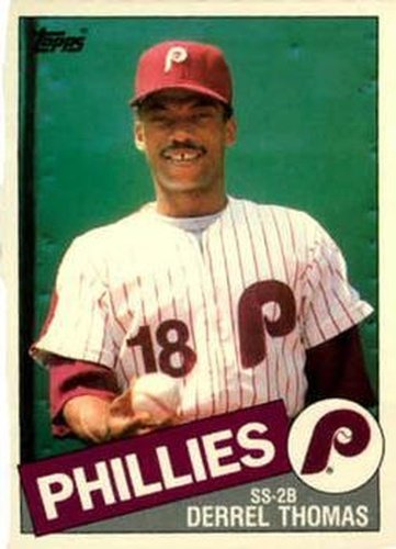 #121T Derrel Thomas - Philadelphia Phillies - 1985 Topps Traded Baseball