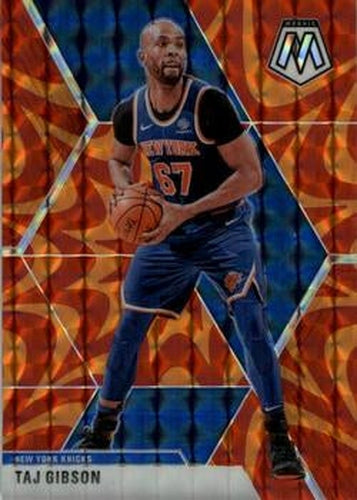 #121 Taj Gibson - New York Knicks - 2019-20 Panini Mosaic - Reactive Orange Basketball