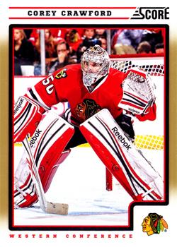 #121 Corey Crawford - Chicago Blackhawks - 2012-13 Score - Gold Rush Hockey