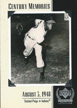 #121 Satchel Paige - Cleveland Indians - 1999 Upper Deck Century Legends Baseball
