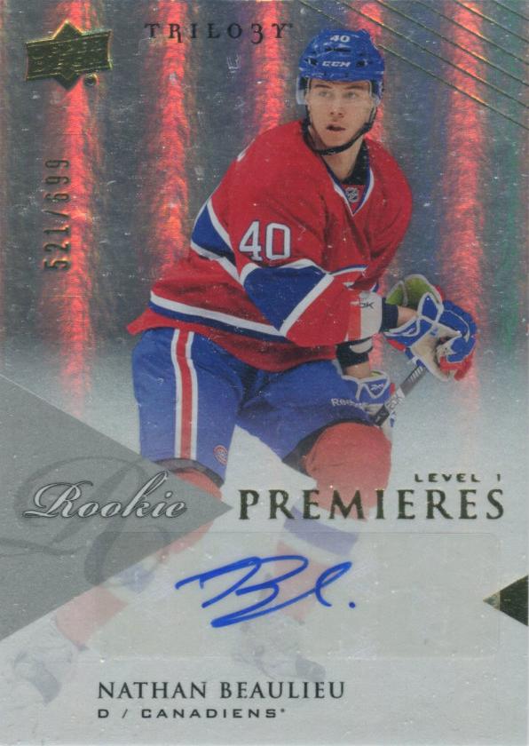 #122 Nathan Beaulieu - Montreal Canadiens - 2013-14 Upper Deck Trilogy Hockey