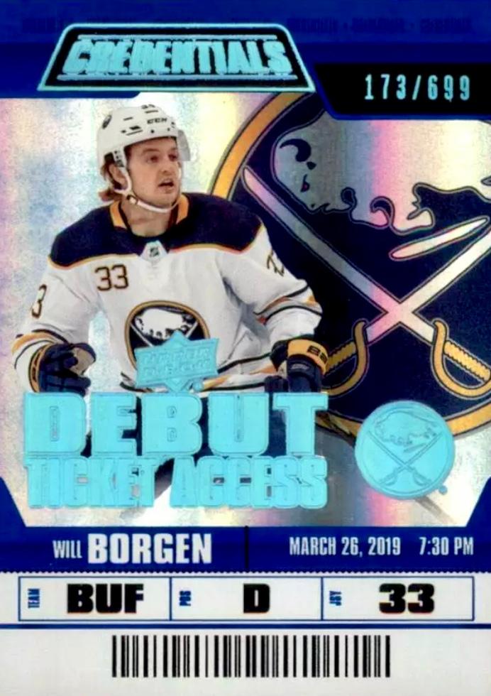 #122 William Borgen - Buffalo Sabres - 2019-20 Upper Deck Credentials Hockey