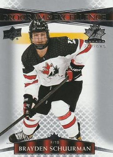 #122 Brayden Schuurman - Canada - 2022-23 Upper Deck Team Canada Juniors Hockey