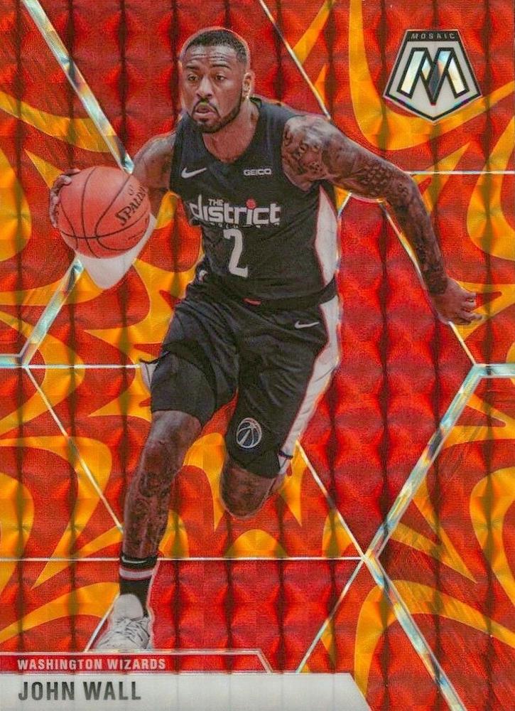 #122 John Wall - Washington Wizards - 2019-20 Panini Mosaic - Reactive Orange Basketball