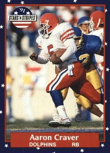 #123 Aaron Craver - Miami Dolphins - 1991 Fleer Stars 'n Stripes Football